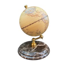 復古地球儀 大理石底座 金色支架 裝飾地球儀 學習地球儀, 黃色