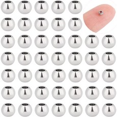 304 스테인리스 스무드 라운드 비즈 스테인리스색 3x2mm 구멍 1.2mm 500개 목걸이 팔찌 공예 DIY, 1개, 색상