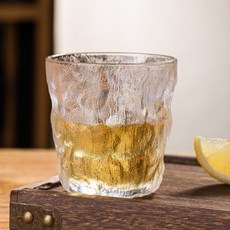 桃園熱賣 日式冰川紋簡約玻璃杯 水杯 早餐杯 茶杯 威士忌杯 雞尾酒杯 果汁杯 玻璃冰川杯, 1個, 300ML