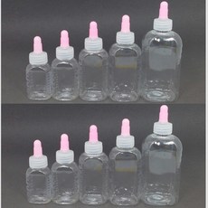 긴마개 눈금액체병 100ml(1pcs) 고투명물약병 긴마개 PET 투명한 투약병 긴마개물약병