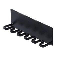 투데이리빙 무타공 심플 5구 칫솔 걸이 양치컵 치약 면도기 꽂이 거치대 욕실 공중부양 부착형 수납형 정리대, 1세트, 블랙