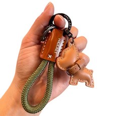 제엠제이 강아지 자동차 열쇠고리 키링, 그린, 1개