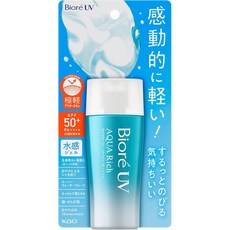 비오레 UV 아쿠아리치 워터리 젤 선블록 일본 선크림, 4개, 70ml