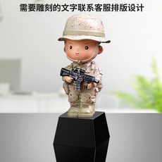 전쟁 피규어 모형 밀리터리 전투함 군인 창의적인 특수부대 참전 용사 탁상용 기념품 생일 선물 전우 강철 같은 정신을 담은 장식품, [21] 모델 F + 블랙 스퀘어 베이스