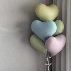 CEUQIESO 마카롱 하트 풍선 45cm 세트 총 13개 핑크+파란색+초록색+노란색+보라색