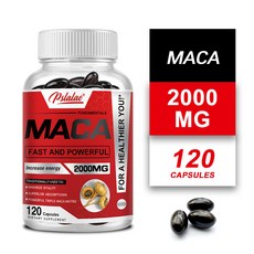 마카 캡슐 2000mg - 남성 건강 에너지 및 지구력 강화 테스토스테론 부스터, 3개, 120정
