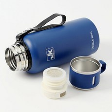 SSZ 스텐316 이중단열 차거름망 보온보냉병 1리터 블루, 1개, 1L