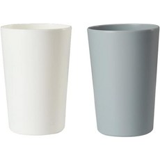 욕실 텀블러 깨지지 않는 식기세척기 안전 컵 플라스틱 온스 2피스흰색 및 회색, white and grey