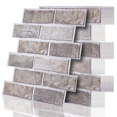 PVC 벽 스티커 셀프 인테리어 사각형 데코 시트지 주방 거실 벽면 리폼 296x300mm, 벽돌 벽