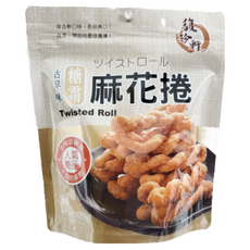 馥珍軒糖霜古早味麻花捲 酥脆香甜 獨立包裝 懷舊零食首選, 110g, 1個