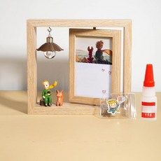 장식 소품 사진 풍경 수정 디스플레이 깃털 촬영 웨딩, 1개, 프레임-어린 왕자 [앉아있는버전]+작은 여우