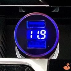 BRS 자동차 시거잭 2구소켓 차량시거잭usb 시거잭소켓, 시거잭 볼트게이지 2구소켓 충전기/레드