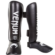古川小夫 M XL碼 VENUM挑戰者系列 MMA 護腳脛 自由搏擊護腳背 ShinGuards 黑白色, 1個