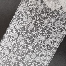 dklace 스판레이스모음 / 스판레이스 5-5386 폭 23cm 자가드, 화이트, 1개