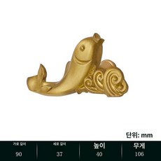 디자인 벽걸이후크 엔틱 거실 아날로그 양면 행거 걸이, 길상운 잉어 손잡이 1개