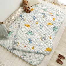 쁘리엘르 소피 순면 유아 누비 방수패드, Dino Mint, 1개