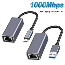 USB 유형 C 이더넷 어댑터 MacBook PC 용 1000Mbps 3.0 RJ45 네트워크 카드 Windows XP 7 8 10 Android Lan 인터넷 케이, USB 1000Mbps, 1, USB 1000Mbps