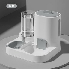 自動餵食喂水器貓狗碗二合一 1600ml, 灰色, 1個