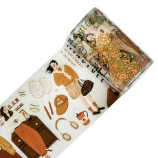 WT Urban Wanderers 프리컷 와이드 와시 테이프 세트 - 3롤 오리지널 종이 테이프 일러스트레이션 저널 스크랩북 플래너 및 DIY 공예를 위한 부드럽고 쉽게, 프리컷 플래너의 Day 2 PET 테이프