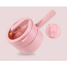 [NEW] 멀티쿠커 세라믹 2단 전기 라면포트 냄비 다기능 가정용 전기 냄비, 1.6L+찜기  핑크