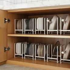 3개세트 접시꽂이 접시 정리대 꽂이 거치대 2size 접시랙 받침대 후라이팬 프라이팬 보관, 혼합색상, 1개