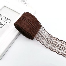 레이스천 밑단 원단 부자재 리본끈 4.5cm 10M, 1개, 21#커피