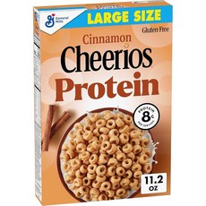 Cheerios 단백질 시리얼 시나몬 단백질 8g 라지 사이즈 317.5g(11.5온스), 1개, 317.5g