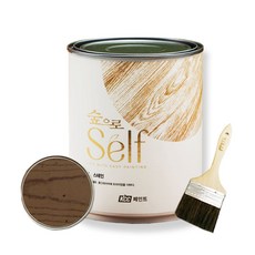 KCC 숲으로셀프 스테인 친환경 수성 오일스테인 + 붓세트, 1개, 1L, 도토리색