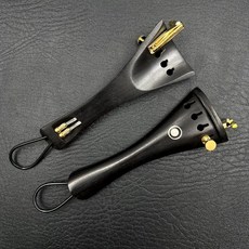 1pcs 바이올린 바이올린 44 테일 피스 급 대추 나무흑단 나무로즈 우드 테일 피스 파인 튜너 나일론 Tailgut Tailcord 포함, [26] 1-2 Ebony style