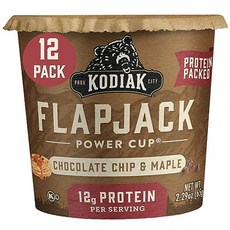 코디악 케이크 팬케이크 온 더 고 초콜릿 칩 & 메이플 Kodiak Cakes Pancake On The Go Chocolate Chip & Maple 2.29 Oz (P, 1개, 64g