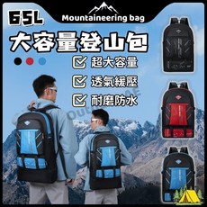 65L 登山背包 戶外旅行背包 大容量 雙肩後背包 露營防水運動包, (65L大容量登山包)藍色,均码