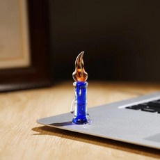 깜박이는 불꽃 양초 수제 유리 조각 침실 풍경 홈 장식 축제 분위기 증강 데스크 장식품, 1. Design D
