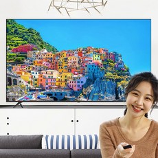 Jdt 75형 TV UHD 제로베젤 스탠드형 무료방문설치, 단품