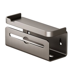 衛生紙置物盒 壁掛式 太空鋁 衛生紙架 衛生紙盒 手機置物架 免釘安裝, 1個, 【灰色】衛生紙盒-附背膠, 灰色