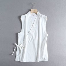 촌캉스룩 조끼 스트랩 계량한복 루즈핏 데일리 아이스 실크