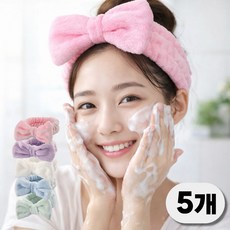 디어위드 보들보들 극세사 세안밴드, 5개, 5 color