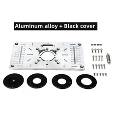 알루미늄 목수 라우터 테이블 삽입 플레이트 다기능 벤치 트리밍 기계 조각 보드, 01 Alloy Silvery