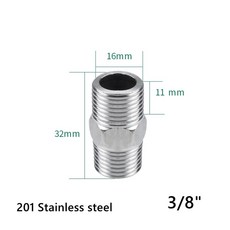 스테인레스 스틸 육각 니플 피팅 BSP 어댑터 KONEKTOR 커플러 OIL GAS UNTUK 수나사 AIR, 10 Pcs, 5