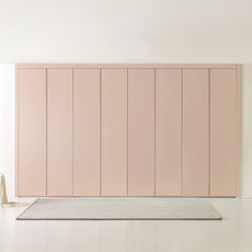 보루네오 제이 붙박이장 맞춤가구 여닫이 270cm 9자, 로투스핑크 270cm