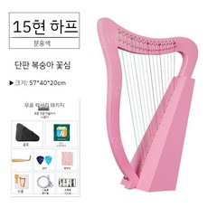 레버 하프 19현 입문용 연습악기 학교 학원 현악기 마호가니 취미용, C. 15 끈  단판 -벚꽃 핑크, 1개