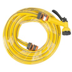 세차 청소 정원 물분사기 18mm 물호스 10M 세트 화단, 옐로우