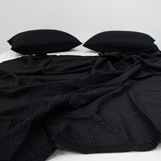 이즈베딩 선염 시어서커 국내생산 여름 홑이불, 딥블랙