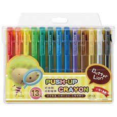 雄獅 奶油獅自動蠟筆13色, 不沾手 顏色豐富 筆桿堅固, 13色, 1盒