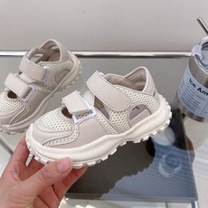 DIU 兒童運動包頭涼鞋女童夏季新款中大童網面透氣鞋軟底男童老爹涼鞋