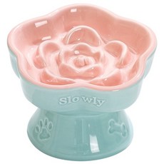 자꾸담꾸 강아지 고양이 급체방지 밥그릇 반려동물 슬로우식기, 1개, 소다핑크