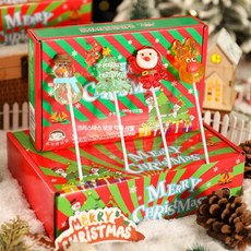 XiaoKeAi 크리스마스 막대사탕 선물세트 롤리팝 캔디 젤리 마시멜로, 1개