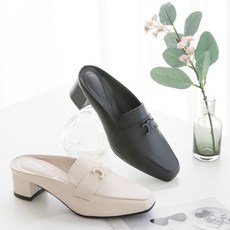 미르슈즈 여성 블로퍼 가볍고 발편한 엠보싱 쿠션창 슬리퍼 굽4cm 225부터