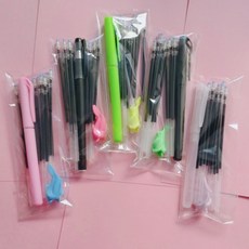 自動消失筆芯字帖凹槽練字本魔法褪色筆芯套裝5支筆芯裝, 3支消失筆芯+1支黑筆桿+1個握筆器, 1個