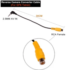 RCA 2.5mm AV IN 변환기 케이블 자동차 후면보기 역방향 주차 카메라 DVR GPS 태블릿 지원, [03] 1 Pcs, [01] 12V, 03 1 Pcs_01 12V