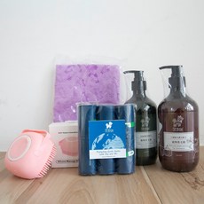 柴犬大學 柴犬/多毛犬種專用洗毛精禮盒 寵物清潔護理組 (尤加利洗毛精+石榴洗毛精+吸水毛巾+洗澡刷+便便袋), 1個, 洗香香禮盒